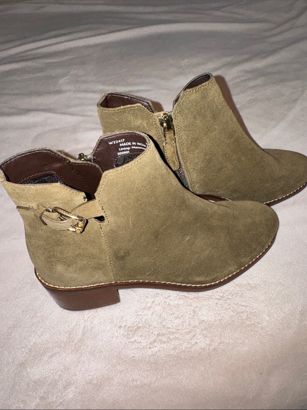 Cole Haan Suede Ankle Booties in Olive Tan - Women